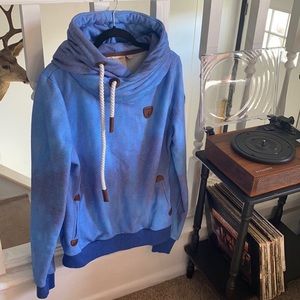 🐝 wanakome blue purple tie dye hooded sweatshirt